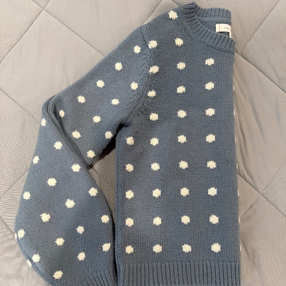 Winter polka dot blue and white sweater - Picture 1 of 7